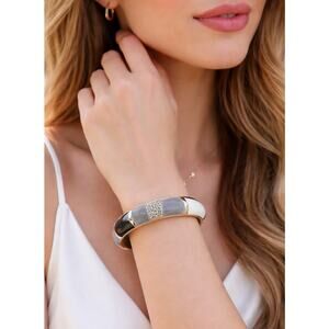 Enamel Rhinestone Trio Color Bangle New